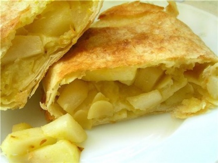 Рецепт блинного пирога с яблоками
