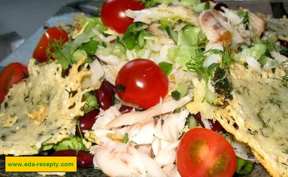 Рецепт - салат «Сардинка с гренками»