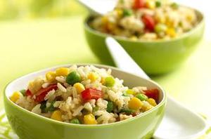 Рецепт - риса с овощами и кукурузой