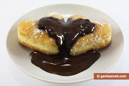 Рецепт - пончики с шоколадом «Валентинки»