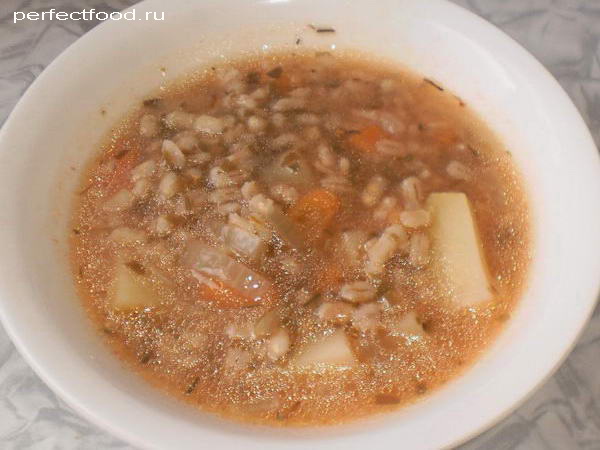 Рецепт - пряный суп с перловкой