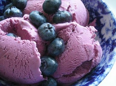 Рецепт - чернично- йогуртовое мороженое