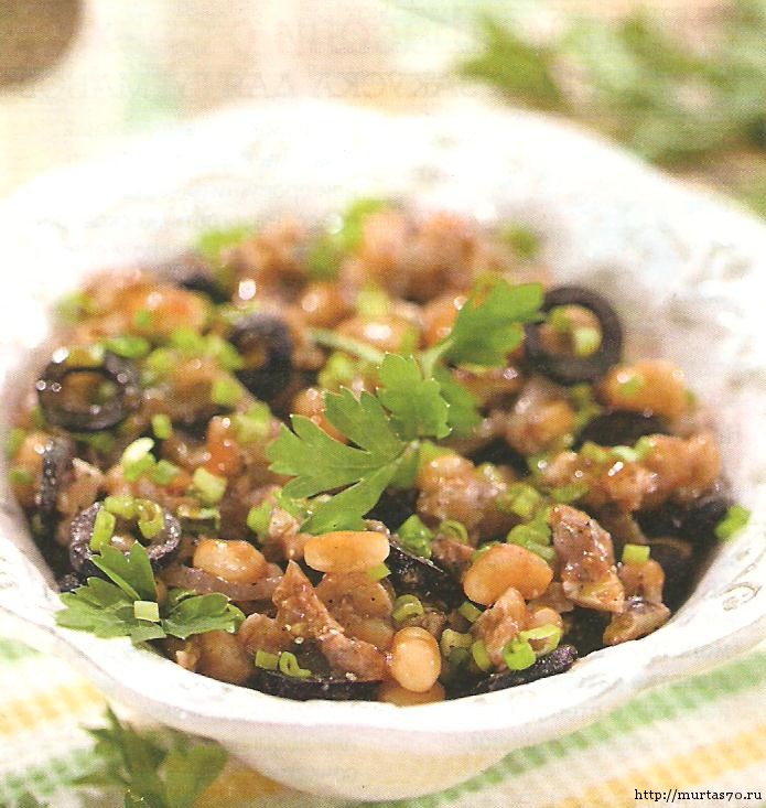 Рецепт - салат из фасоли с грецкими орехами