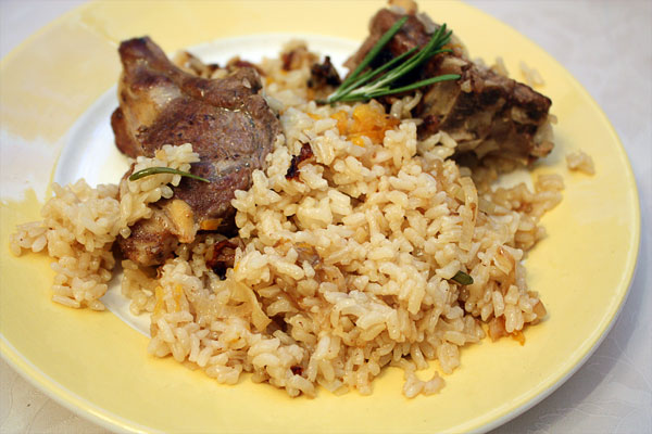 Рецепт - бараньи ребрышки с рисом