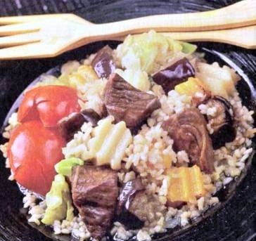 Рецепт - говядина тушеная с рисом