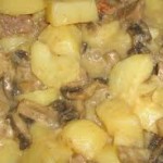 Рецепт - грибы с картофелем и горохом