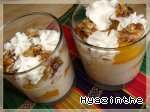 Рецепт - манный пудинг с орехами и фруктами