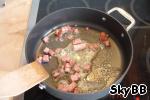 Рецепт - кау пад колбасини - жареный рис с колбасой и зеленой фасолью