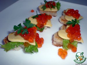Рецепт - канапе с сыром и икрой