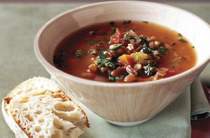 Рецепт - хлебного супа с фасолью