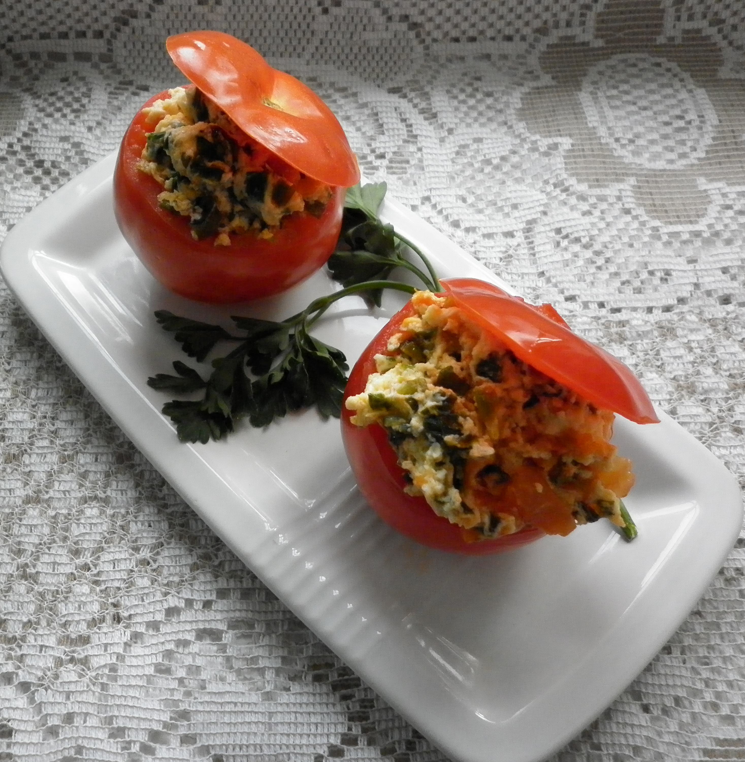 Рецепт - фаршированные помидоры с гарниром «Полевой пир»