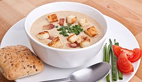 Рецепт - суп-пюре с гренками