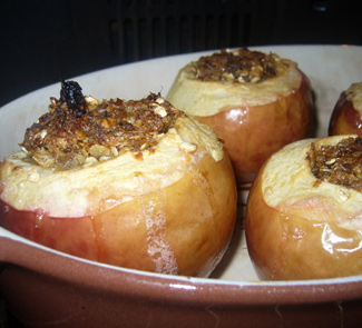 Рецепт - яблоки фаршированные овсянкой с финиками