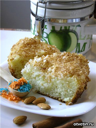 Рецепт - ананасовый пирог с кокосовой карамелью