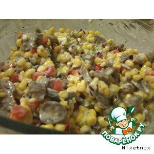 Рецепт - салат из кукурузы и грибов