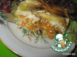 Рецепт - кабачковая запеканка с рисом и грибами