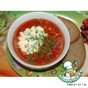 Рецепт - суп томатный с кукурузой