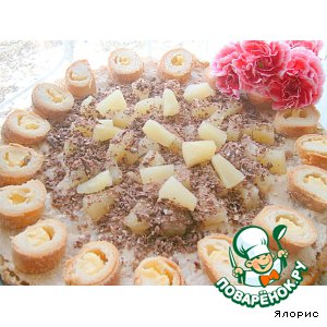 Рецепт - творожный торт под "шапочкой" из безе с капучино