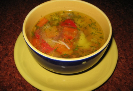 Рецепт супа с ветчиной и сладким перцем