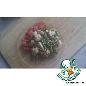 Рецепт - куриная грудка с зеленой фасолью