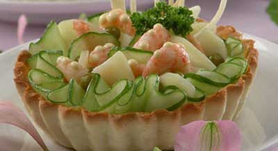 Рецепт - Салаты с морепродуктами : Тарталетки с креветочным салатом (2)