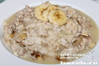 Рецепт - овсянка с бананами и сгущенкой