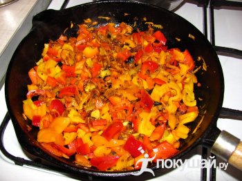 Рецепт - горох с овощами