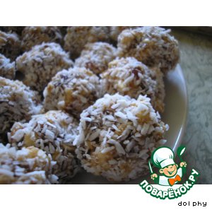 Рецепт - заварное печенье с финиками, орехами и воздушным рисом (без выпечки)