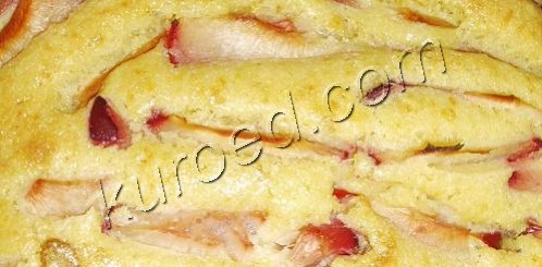 Рецепт - открытый пирог со сливами и марципаном