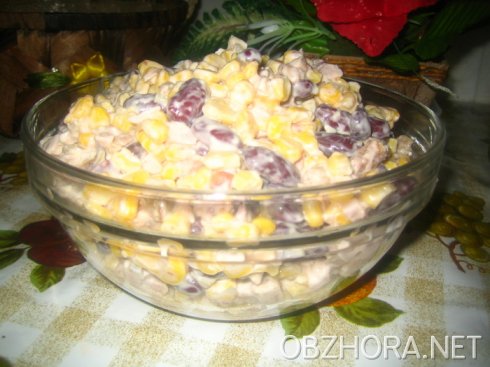 Рецепт - салат из консервированной кукурузы