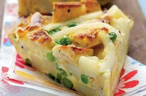 Рецепт - фритатты с горохом, картофелем и сыром