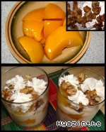 Рецепт - манный пудинг с орехами и фруктами