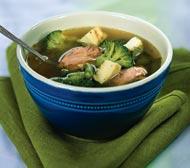 Рецепт - зеленый суп с яичным суфле