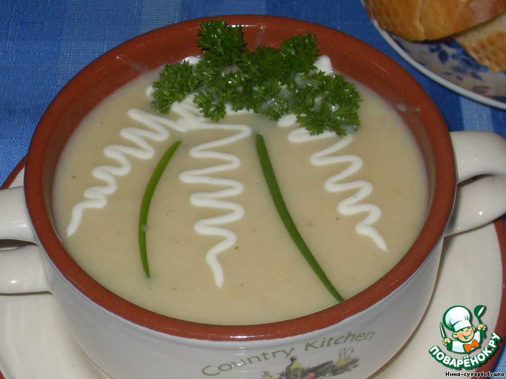 Рецепт - суп "Вишисуаз" с чесночными гренками