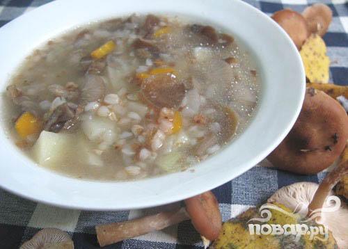 Рецепт - суп из опят с гречкой