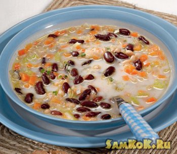 Рецепт - запеченный суп с фасолью и щавелем