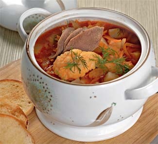 Рецепт - суп с языком, фасолью и цветной капустой