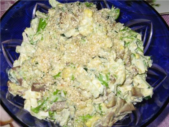 Рецепт - салат с языком и кунжутом