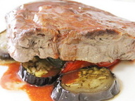Рецепт - марморная говядина с овощным гарниром