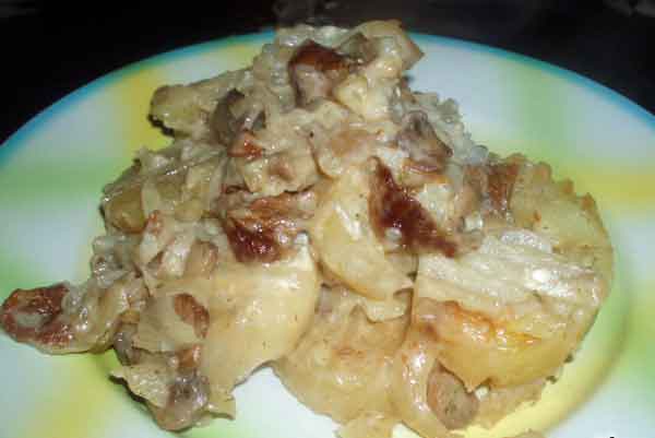 Грибы с картофелем и сметаной (2)
