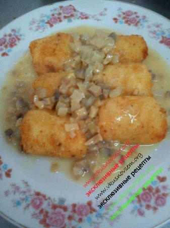 Рецепт - картофельные крокеты под соусом