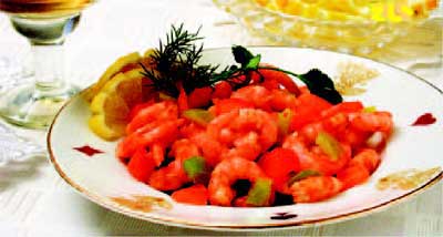 Рецепт - Блюда из рыбы и морепродуктов : Креветки по-креольски