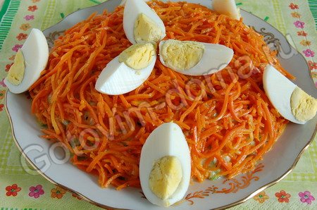 Рецепт - салат из ветчины с сыром и корейской морковкой