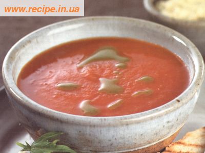 Рецепт - суп из свежих томатов с маслом базилика