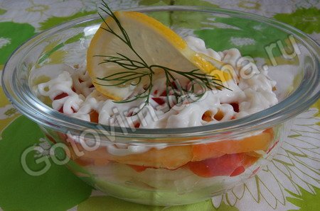 Рецепт - салат с кальмарами и болгарским перцем