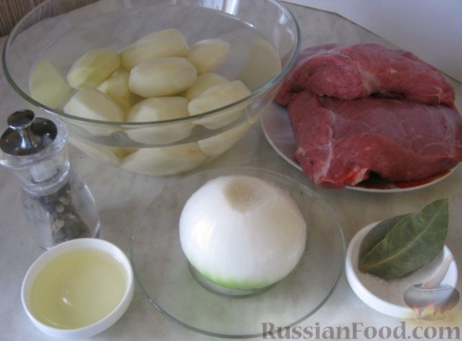 Рецепт - жаркое из говядины с картофелем