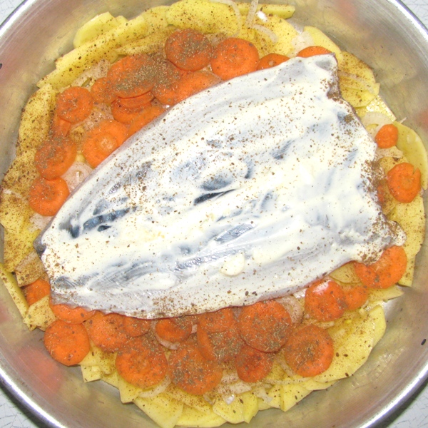 Запеченная рыба с перцем