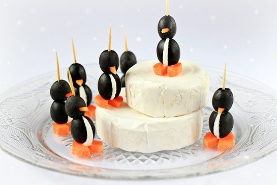 Рецепт - пингвинчики из оливок с сыром