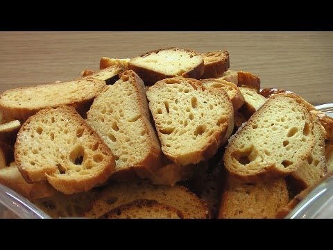 Домашние сладкие сухарики видео рецепт