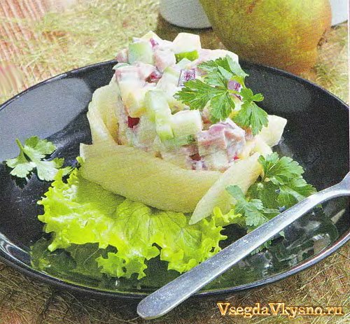 Рецепт - Салаты разные : Салат из груш и огурцов